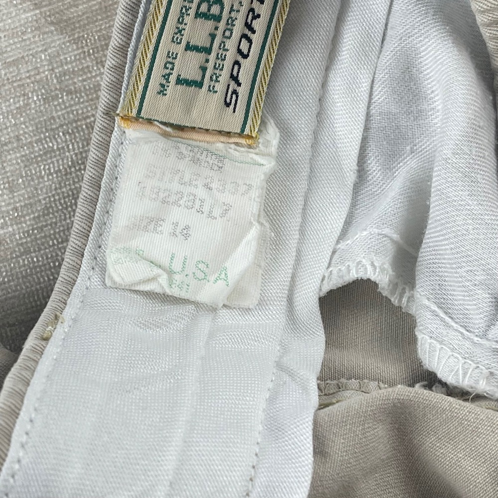 LL Bean Sportif USA Womens 14 Khaki Excellent Elastic Waist Twill Pants USA Made - Picture 7 of 9